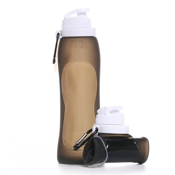 Collapsable Water Bottle with Clip for Backpack