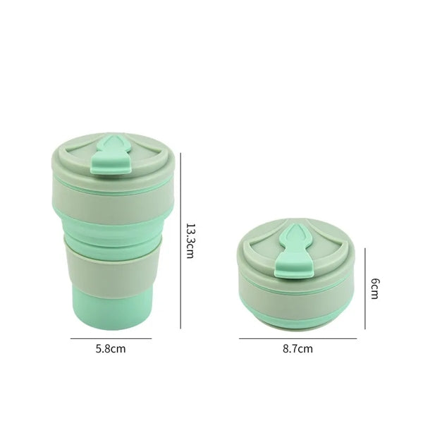 12 oz Portable Collapsible Cup Silicone with Leakproof Lid