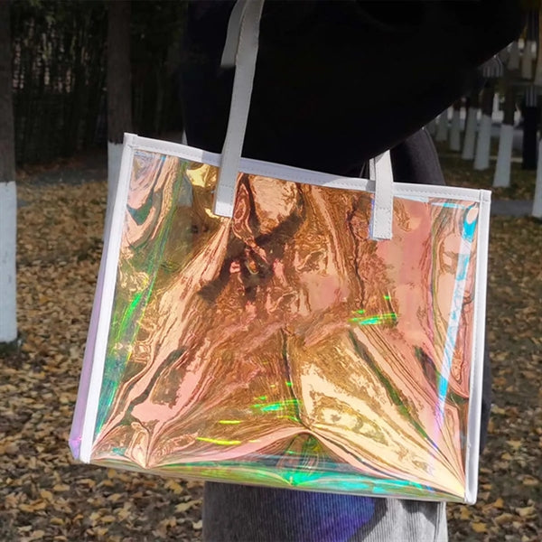 Clear Iridescent Tote Bag