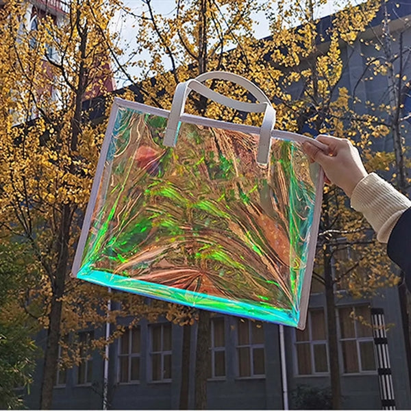 Clear Iridescent Tote Bag