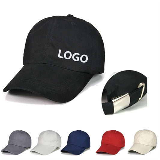 100 % Cotton Structured 6 Panel Baseball Cap w/ Metal Tuck