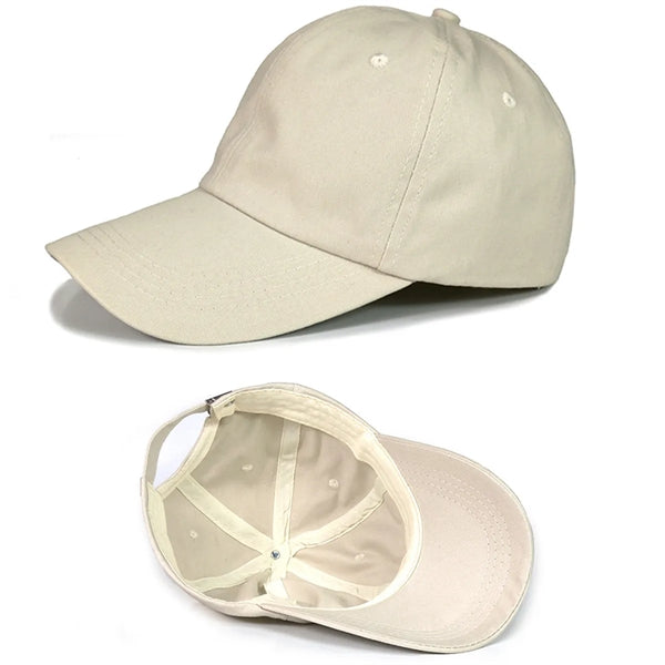 100 % Cotton Structured 6 Panel Baseball Cap w/ Metal Tuck