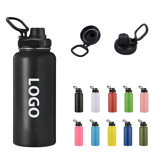 32oz Stainless Steel Insulated Sports Bottles w/ Spout Lid