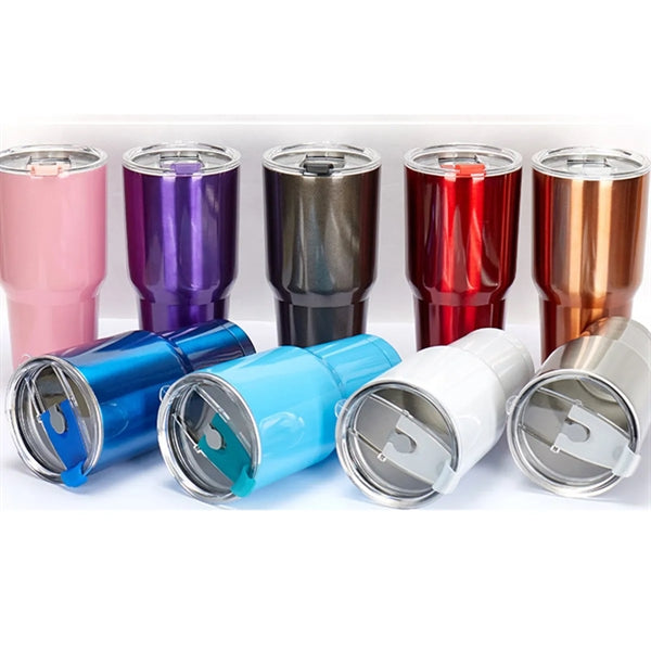 30 oz Insulated Vacuum Paint Spary Tumbler w/ Straw & Brush