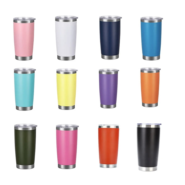 20 oz. Vacuum Powder-Coated Travel Tumbler w/ Custom Imprint