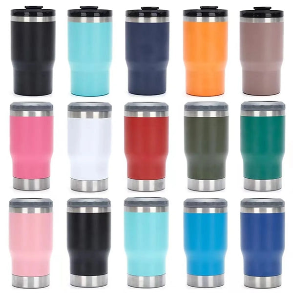 14 oz Vacuum Stainless Steel Can Cooler w/ Custom Imprint