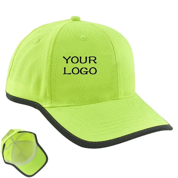 High Visibility Baseball Cap W/ Reflective Trim