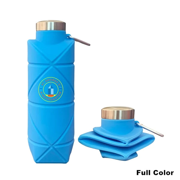 700ML Silicone Collapsible Water Bottle With Carabiner