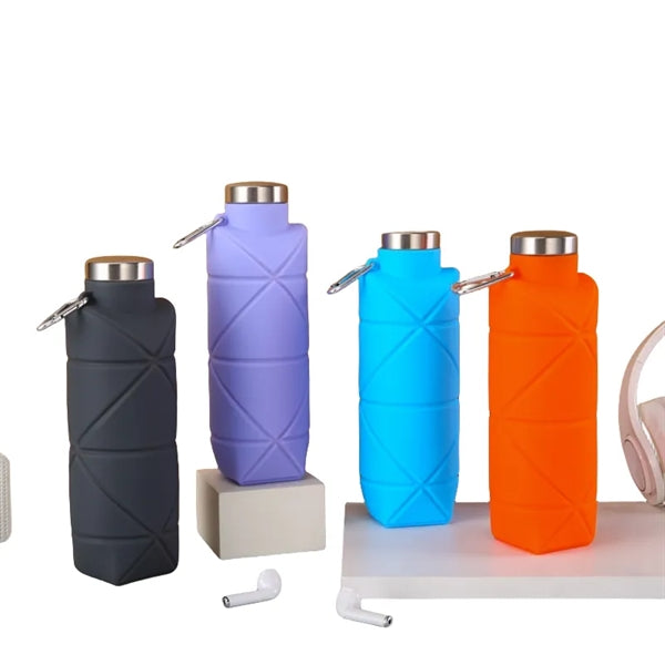 700ML Silicone Collapsible Water Bottle With Carabiner