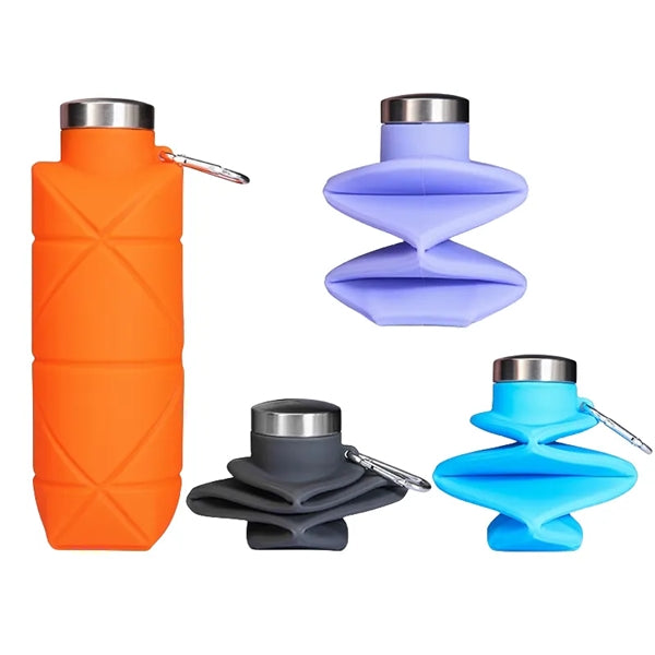 700ML Silicone Collapsible Water Bottle With Carabiner