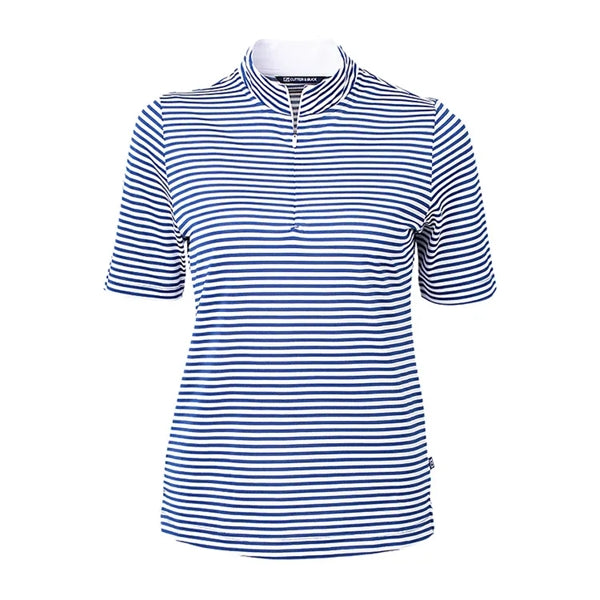 Cutter and Buck Ladies Virtue Eco Pique Stripe Recycled Polo