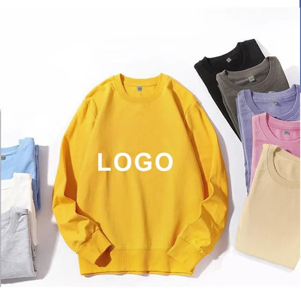 Unisex Premium Cotton Blend Solid Color Crew Neck Sweatshirt