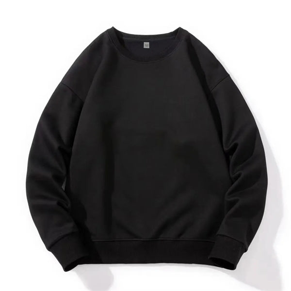 Unisex Premium Cotton Blend Solid Color Crew Neck Sweatshirt