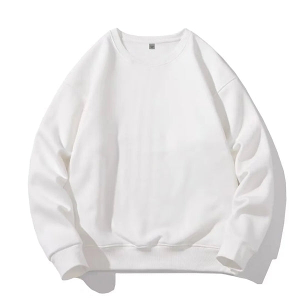 Unisex Premium Cotton Blend Solid Color Crew Neck Sweatshirt