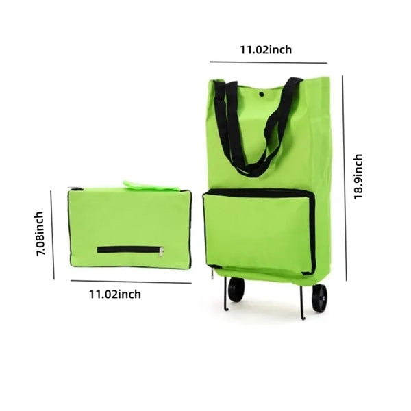 Folding Grocery Bag with Wheels Collapsible Shopping Cart