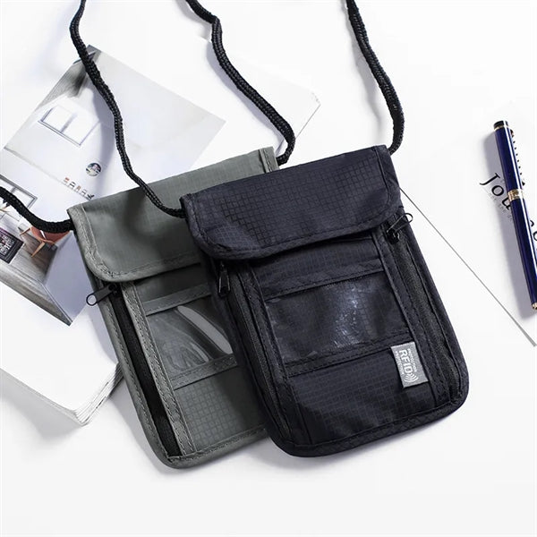 Travel Nylon Passport Holder Wallet With RFID Shielding
