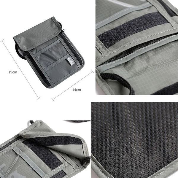 Travel Nylon Passport Holder Wallet With RFID Shielding