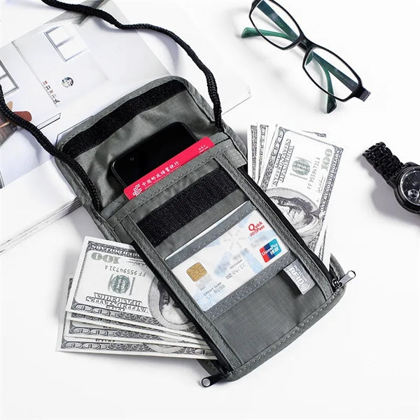 Travel Nylon Passport Holder Wallet With RFID Shielding