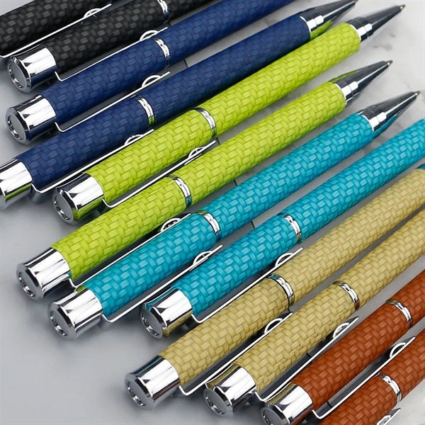 PU Leather Retractable Twist Rollerball Ballpoint Pen