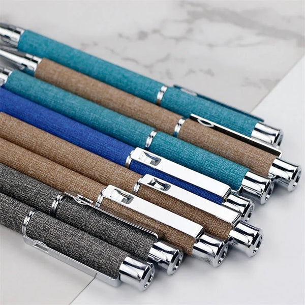 PU Leather Retractable Click Rollerball Ballpoint Pen