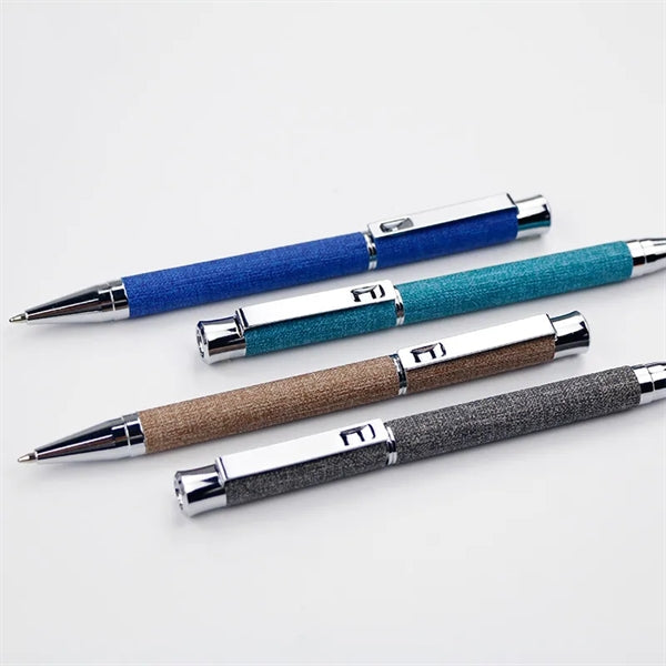 PU Leather Retractable Click Rollerball Ballpoint Pen