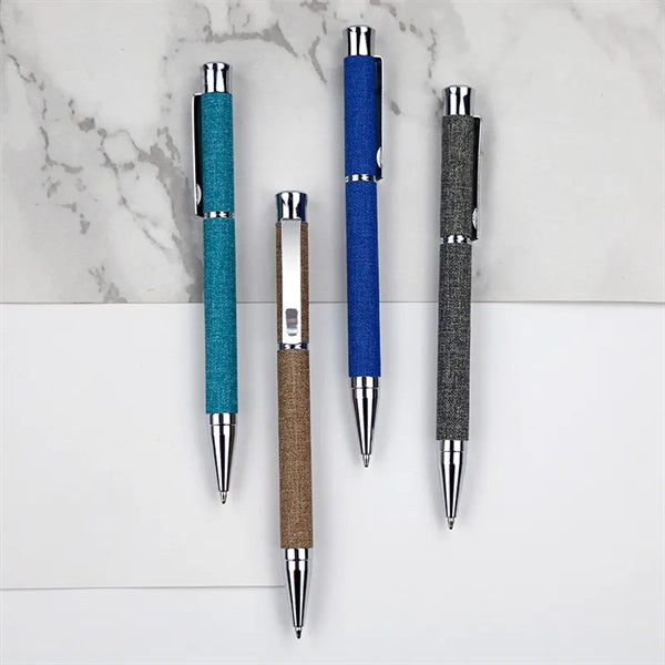 PU Leather Retractable Click Rollerball Ballpoint Pen