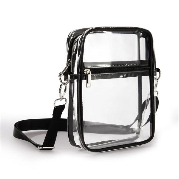 Clear PVC Crossbody Packet Zipper Shoulder Bags