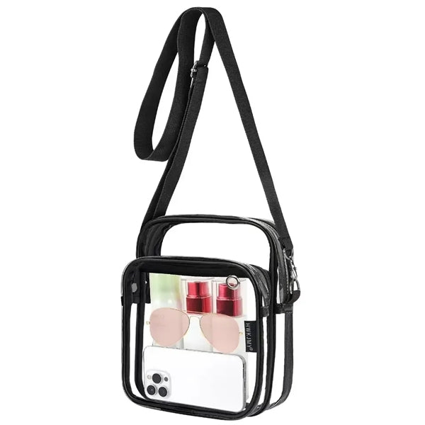 Clear PVC Crossbody Packet Zipper Shoulder Bags