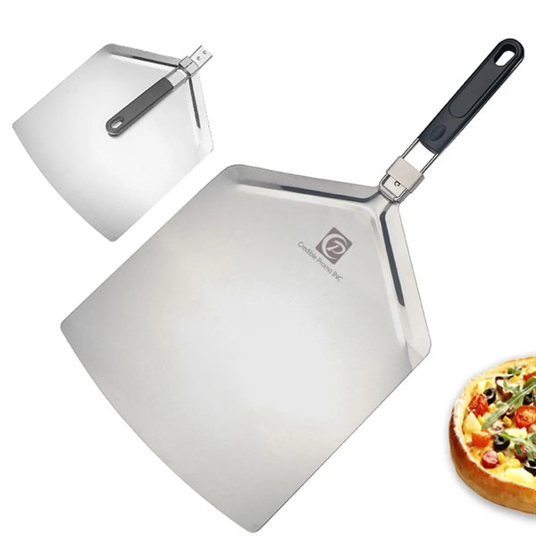 Stainless Steel Metal Pizza Paddle With Folding Handle
