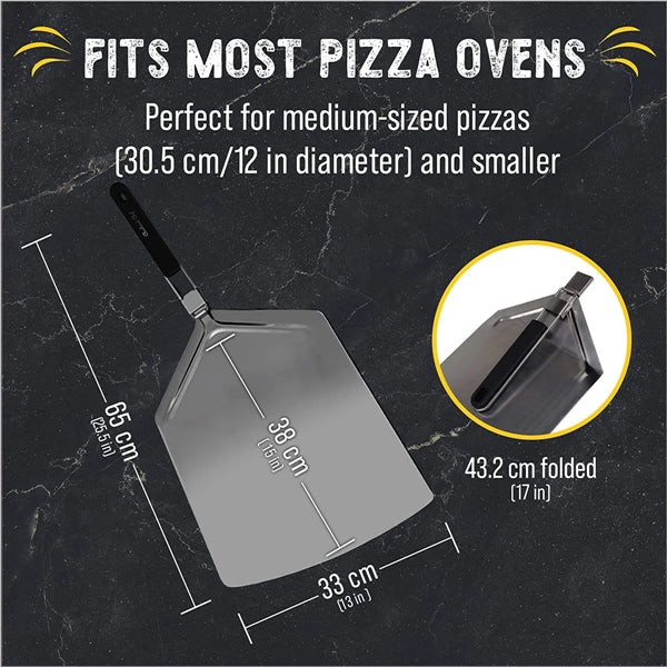 Stainless Steel Metal Pizza Paddle With Folding Handle