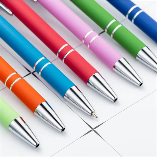 Soft Touch Screen Stylus Click Metal Ballpoint Pen