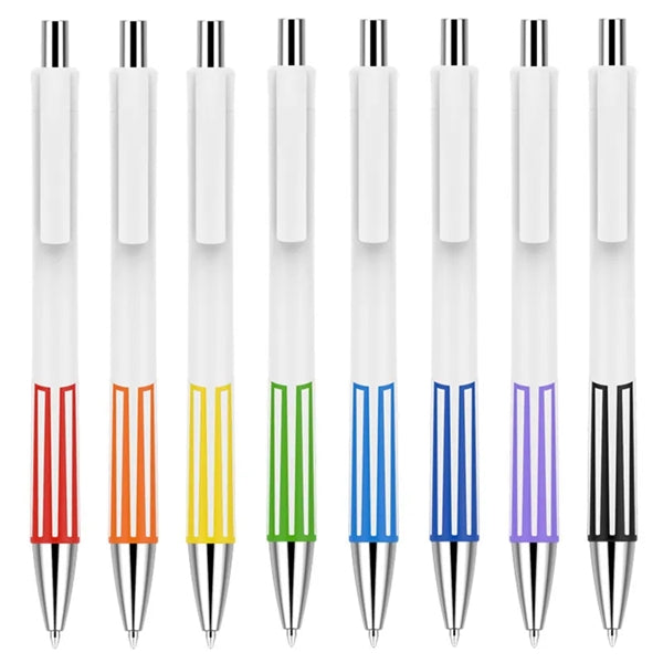 Colorful Stripe Retractable Ballpoint Pen Plastic Ballpen