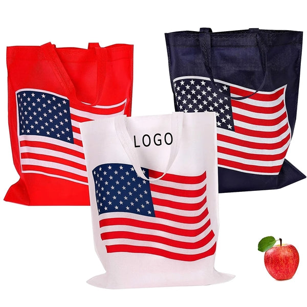 Patriotic Flag Reuseable Shopping Bag Tote Asst