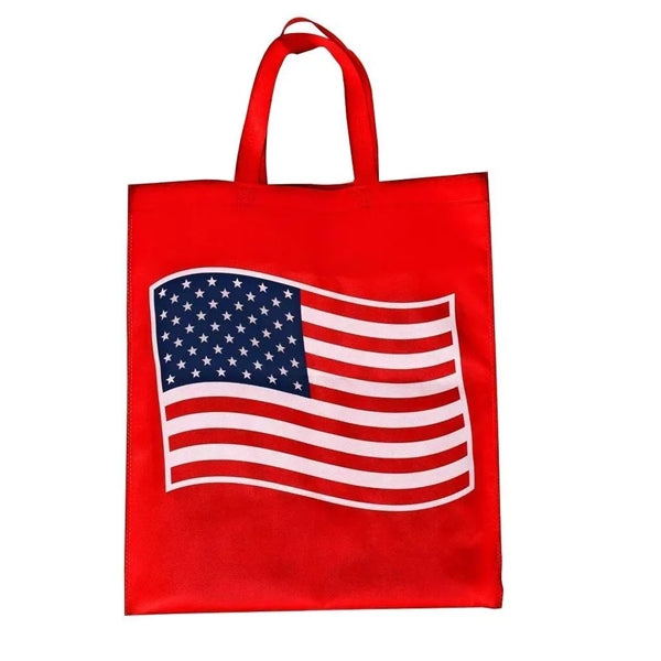Patriotic Flag Reuseable Shopping Bag Tote Asst