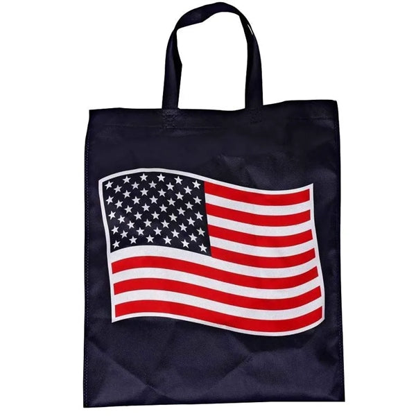 Patriotic Flag Reuseable Shopping Bag Tote Asst