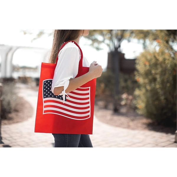 Patriotic Flag Reuseable Shopping Bag Tote Asst