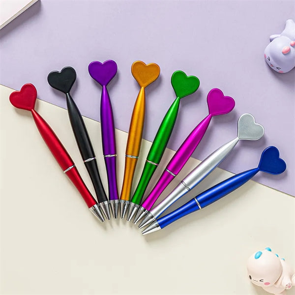 Creative Heart Shape Retractable Twist Open Ballpoint Pen