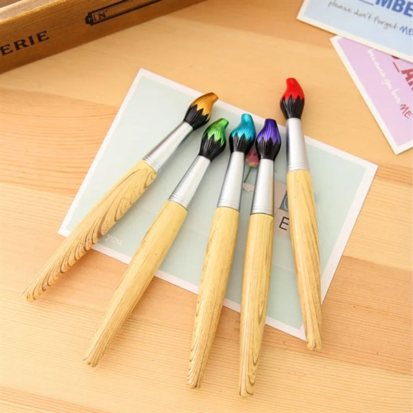 Creative Novelty Paintbrush Shape Twist Open Ballpoint Pen