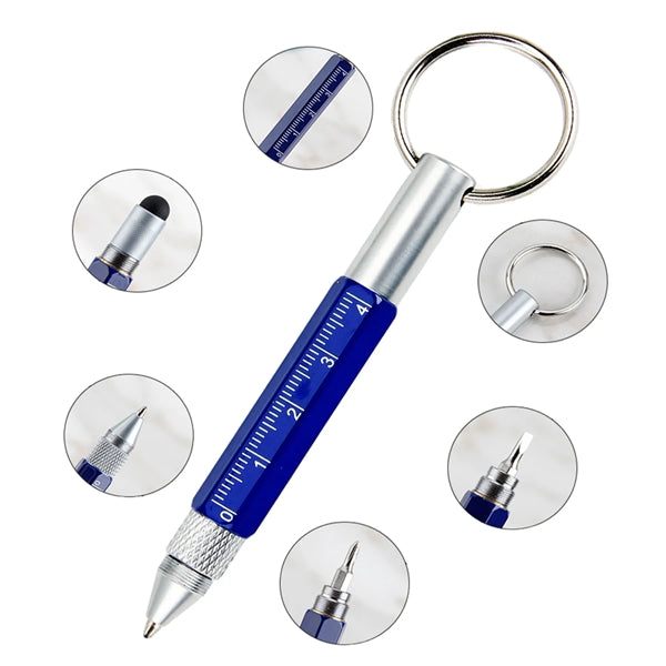 6 In 1 Multifunction Key Ring Tech Tool Pen