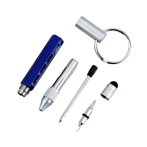 6 In 1 Multifunction Key Ring Tech Tool Pen