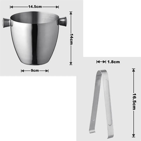 0.4 gal Stainless Steel Ice Bucket with Clip and Handle