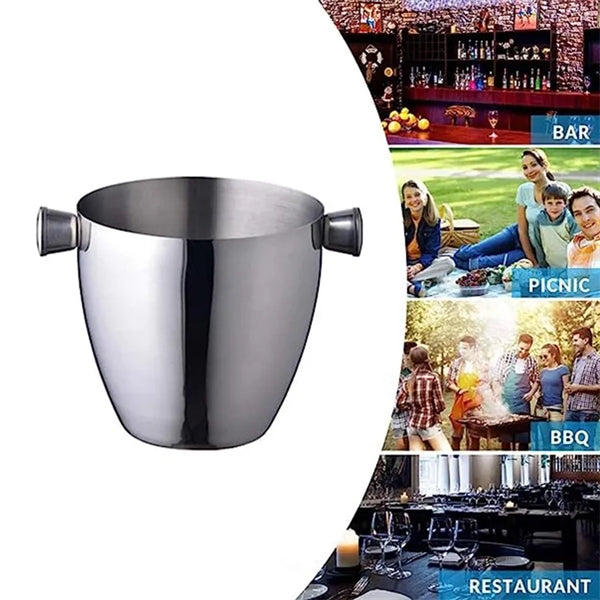 0.4 gal Stainless Steel Ice Bucket with Clip and Handle