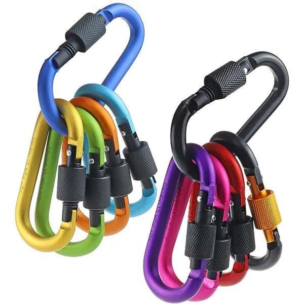 Aluminum D Ring Key Hiking Clips Locking Carabiner