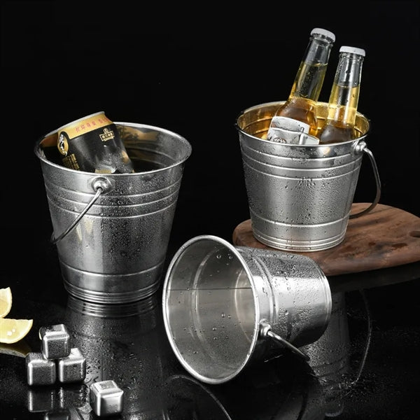 0.53 gal Double-Wall Stainless Steel Ice Bucket with Handle