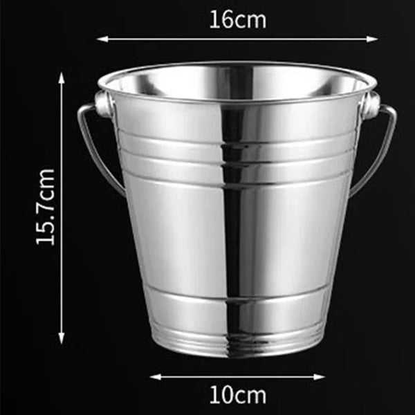 0.53 gal Double-Wall Stainless Steel Ice Bucket with Handle
