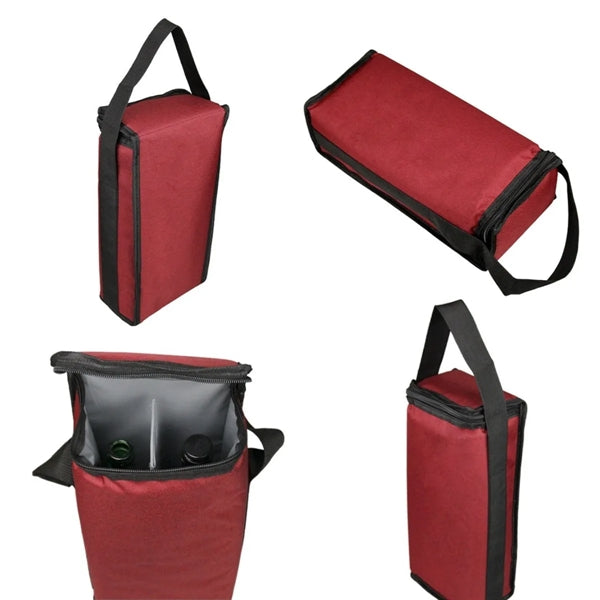 Insulated Wine Tote Bag for 2 Bottles