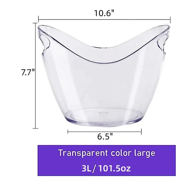 0.79 Gal Plastic Ice Bucket Beverage Drink Tub with Handle