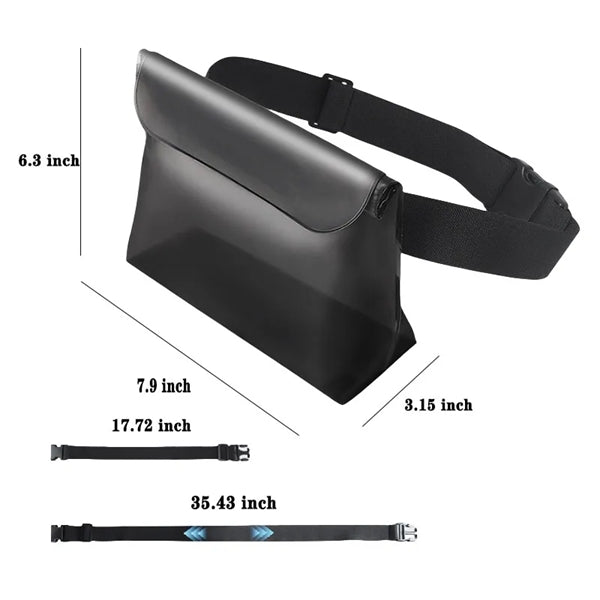IPX8 rating Adjustable Waist Strap Waterproof Pouch Bag