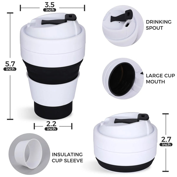 12 Oz Foldable Portable Silicone Travel Cup