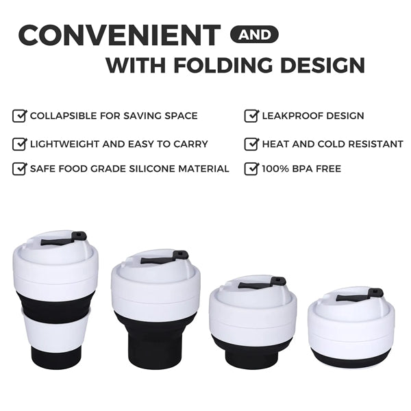 12 Oz Foldable Portable Silicone Travel Cup
